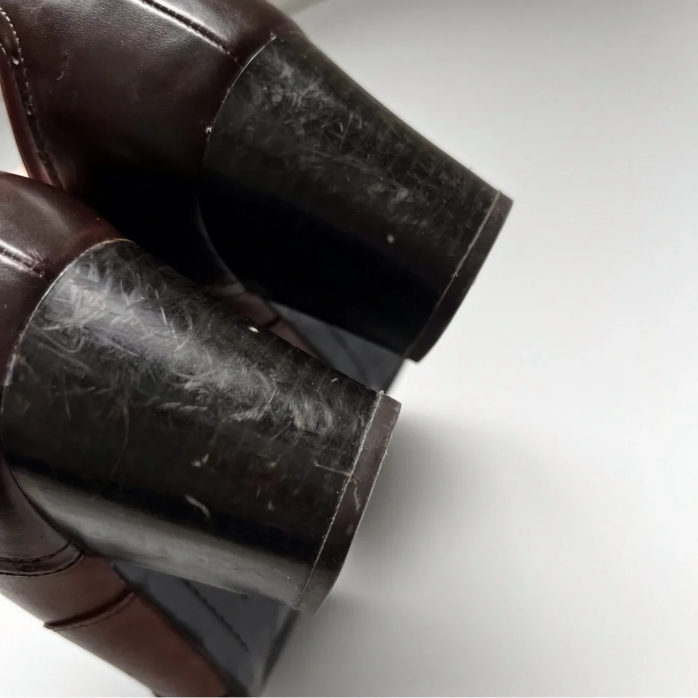 Naturalizer Safara Brown Heel Oxford Lace Up Loafer Bootie Academia Women’s 8 - Picture 5 of 12